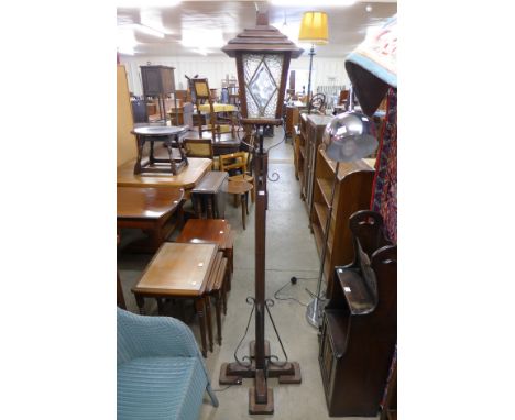 A lantern style standard lamp