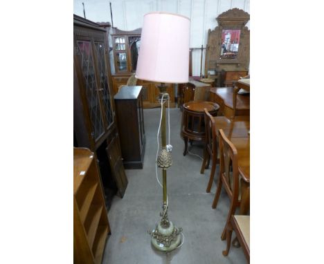 An onyx and brass standard lamp