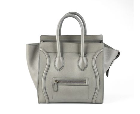 Elephant Grey Medium Luggage Tote,Celine, c. 2012,Smooth calfskin with gilt hardware, Condition Grade B-31cm wide, 30cm high,