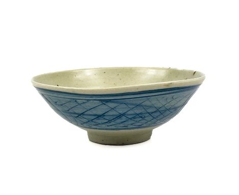 Bernard Howell LEACH (1887-1979) A porcelain footed celadon bowl with incised detailing Impressed personal and Leach Pottery 