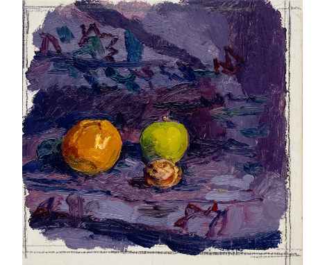 Francis HEWLETT (1930-2012) Fruit Oil on panel, 13x13cmThe artist's estate