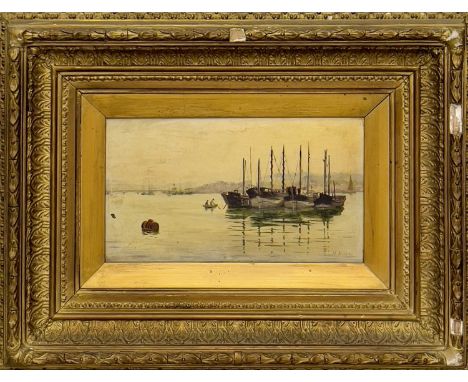 Henry MARTIN (1835-1908) The Old Laira Bridge on the Plym Oil on panel, Signed, 12x20cm