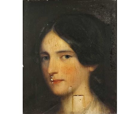 Early 19th-century English School Portrait of a young Lady Oil on canvas, 25x21cmFrom the Enys, Penryn EstateThis work is in 