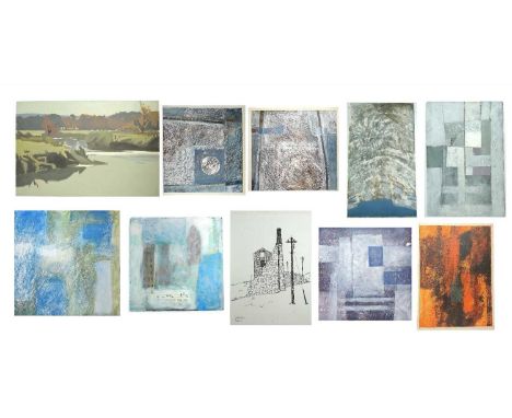 Sheila TOLLEY (1939) Engine House nr. Morvah Cornwall, along with  other works Ink on paperSigned and dated '7328 x 21cm