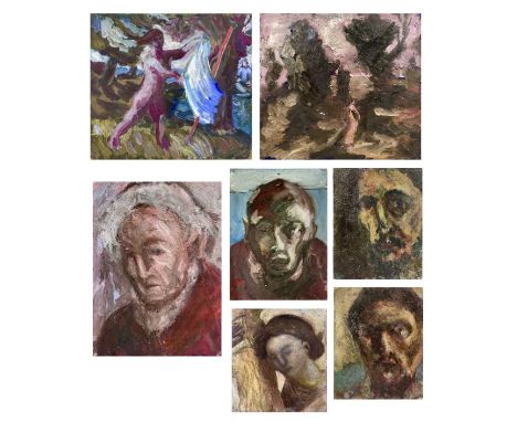 Ivan BRAY (1967) Portrait of an Old Man, along with other works Mixed media, 41 x 30cm. (6).