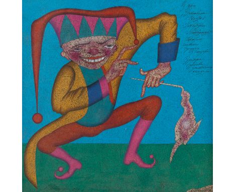 A DOUBLE-SIDED WORK BY MIKHAIL CHEMIAKIN (RUSSIAN B. 1943) "Petrushka," Portrait of the Famous Russian Dancer Rudolph Nureev,