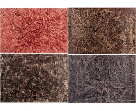 MIKHAIL TARKHANOV (RUSSIAN 1888-1962) A Set of Four Organic Abstractions,  mixed media drawings various sizes: smallest 29.5 