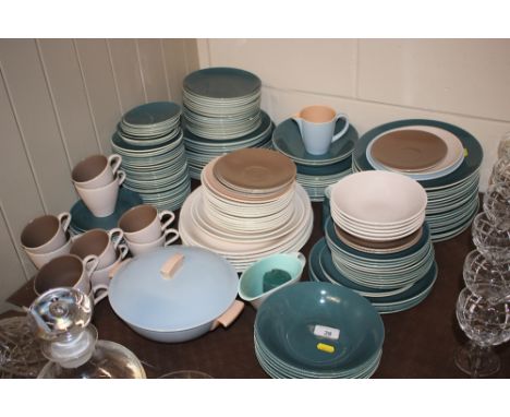 A quantity of various Poole Pottery dinner and teaware 