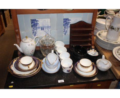 A quantity of Royal Worcester "Evesham" ramekins; china thimbles; a glass jar and cover; a Bavarian floral decorated coffee p