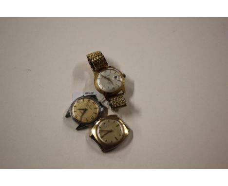 A Smiths Imperial wrist watch; a Timex watch; and a Tell Time gold plated weatch