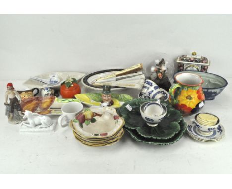 A collection of assorted ceramics, to include a Wedgwood Pilaster clock, edition 308 of 1250, Royal Cauldron teacups and sauc