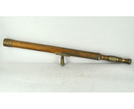 A large brass telescope, marked Nauticalia 98103, measures approximately 102cm long