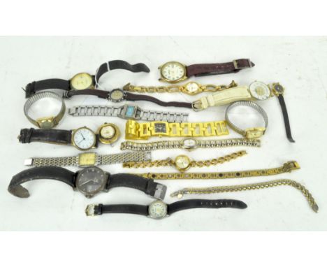 A selection of wristwatches, including a ladies Timex
