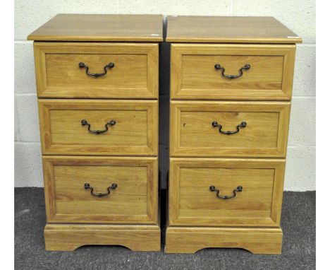 A pair of bedside cabinet chests of drawers, each with three drawers, 79cm x 43cm x 44cm