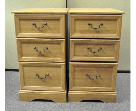 A pair of bedside cabinet chests of drawers, each with three drawers, 79cm x 43cm x 44cm