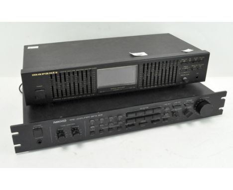 A Nikko pre-amplifier beta 50ii, together with a Marantz graphic equalizer spectrum analyzer EQ515