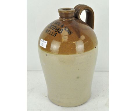 A Price &amp; Co of Bristol stoneware flagon for James Tate &amp; Sons Wells, 32cm high