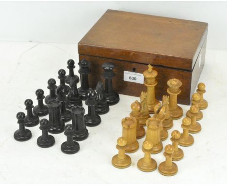 A Staunton style chess set in original box