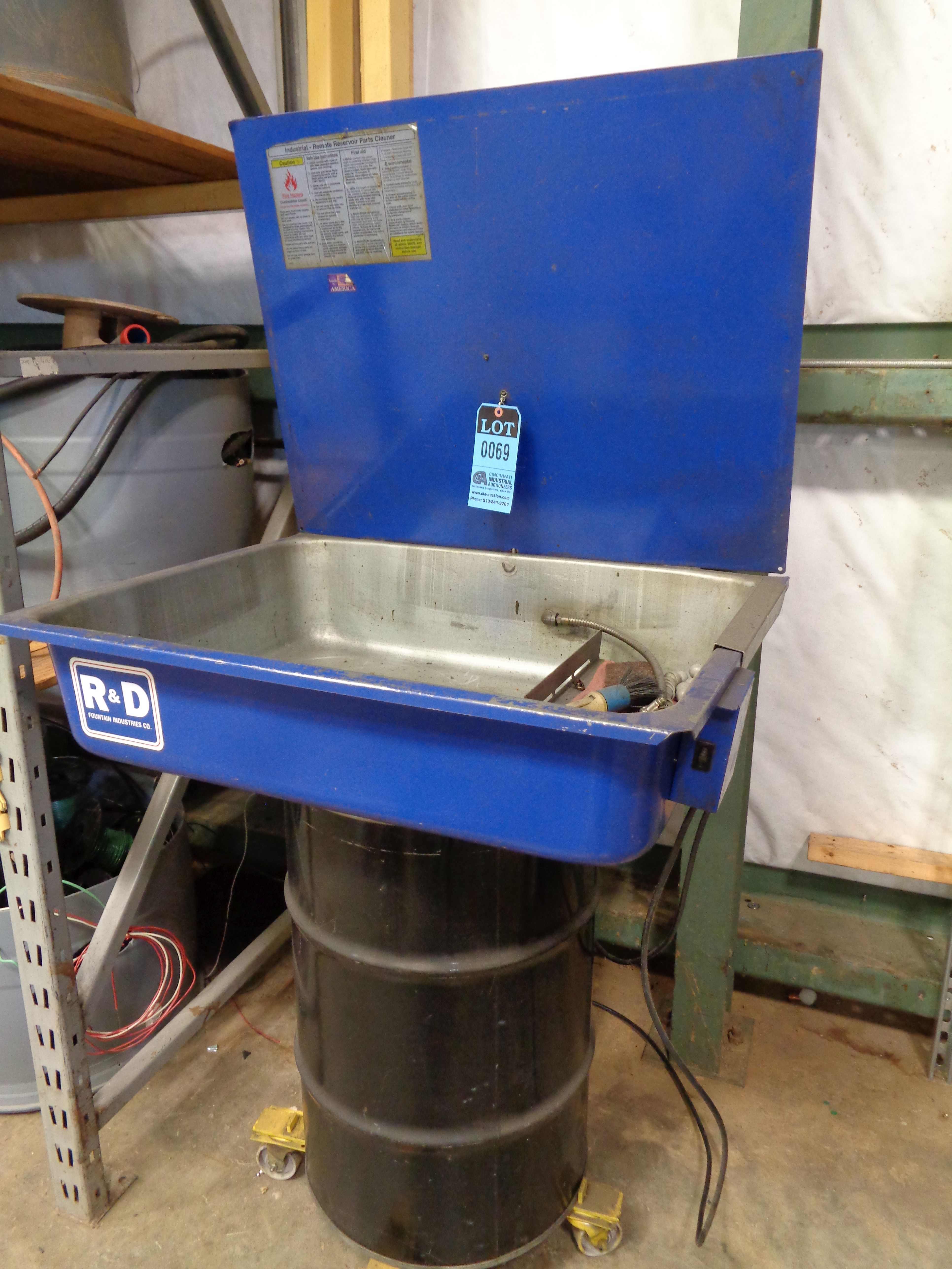 R&D FOUNTAIN INDUSTRIES MODEL 55443 DRUM MOUNT PARTS CLEANER