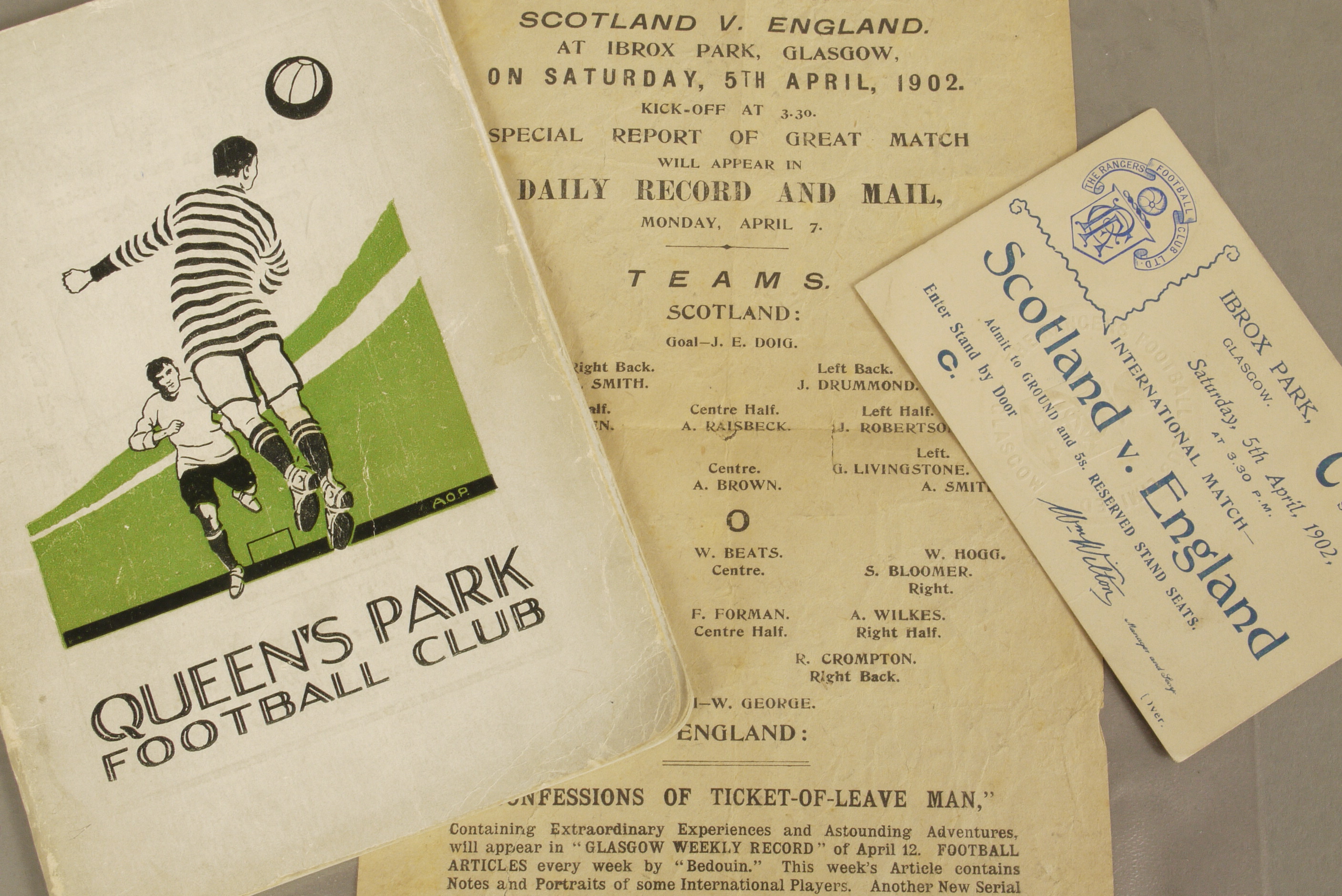 Football International Match Ticket, Scotland v England Saturday 5th