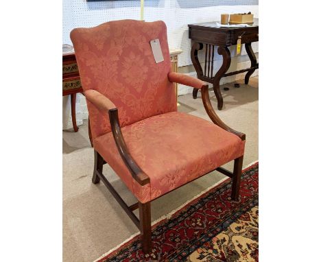 ARMCHAIR, 66cm x 69cm x 97cm, 19th century Chippendale style mahogany frame. 