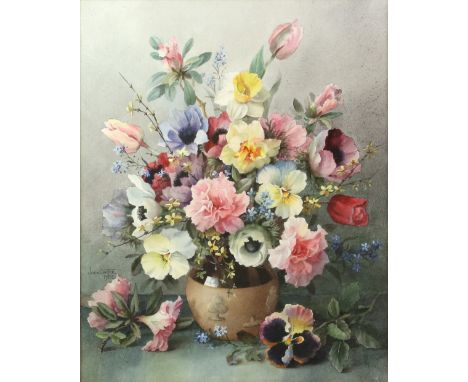Jack Carter, Summer Vase, watercolour, signed and dated 1982, 49cm x 40cm and another, Spring Vase watercolour, signed and da
