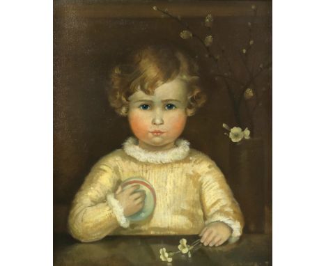 § Cecile Walton (Scottish, 1891-1956). Portrait of Malcom Ried Currie as a child, oil on canvas, signed,  inscribed and dated