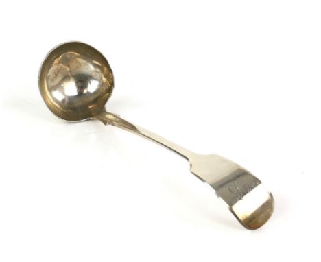 Victorian fiddle pattern silver ladle, by Joseph and Albert Savory, London 1852, 14 cm long         