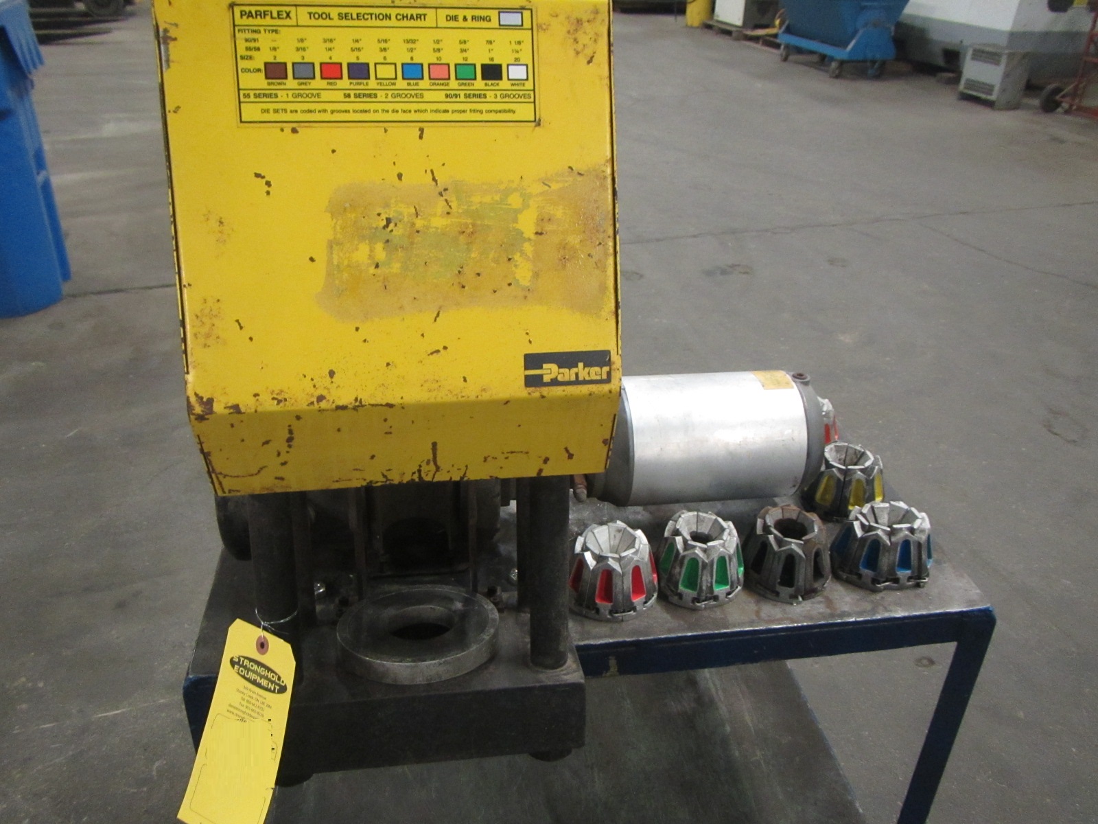 Parker Parkrimp model 80C080 Hydraulic Hose Crimper with 6 crimping dies