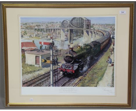 Terence Cuneo - 'Cornish Riviera Express', colour print, signed in pencil, limited edition 311/850, 50cm x 59cm, framed, toge