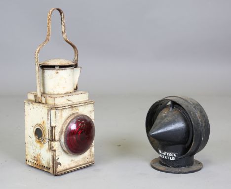 A cast iron railway coach roof ventilator, detailed 'W.S. Laycock Sheffield Torpedo Patent', height 22cm, width 27cm, togethe