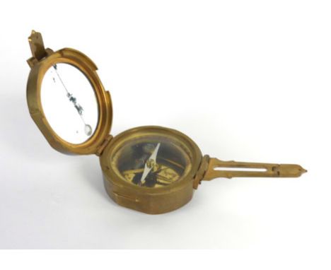 A Stanley London Natural Sine brass cased marching compass 