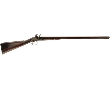 A 20-BORE DOUBLE BARRELLED FLINTLOCK SPORTING GUN BY REYNOLDS OF JOSEPH MANTON INTEREST, 30inch re-browned damascus barrels w