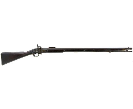 A .700 CALIBRE PATTERN 1851 PERCUSSION RIFLED MUSKET OR MINIE RIFLE, 39inch barrel fitted with rear ladder sights, border eng