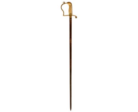 THREE 1805 PATTERN MIDSHIPMAN'S SWORDS, the first with 68cm blade decorated with stands of arms and a fouled anchor, highligh