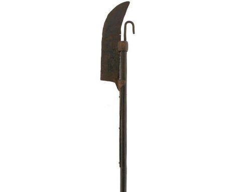 A SCOTTISH LOCHABER AXE IN THE 18TH CENTURY MANNER, 39cm elongated head drawn to an upturned tip and fitted with securing rin