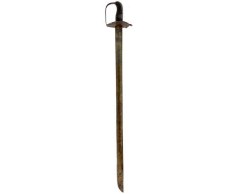 A 1796 PATTERN HEAVY CAVALRY TROOPER'S SWORD TO THE ROYAL SCOTS GREYS (2ND DRAGOONS), 88cm blade with hatchet point, various 