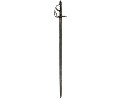 A 1788 PATTERN CAVALRY TROOPER'S SWORD, 91cm doubled fullered blade stamped with a crown over 4 at the forte, regulation two-