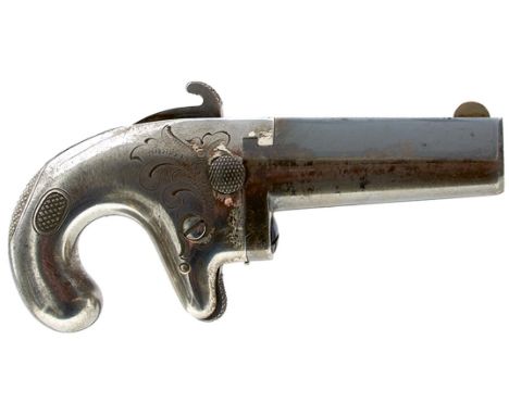 A .41 CALIBRE RIMFIRE COLT LONDON FIRST MODEL DERINGER, 2.25inch sighted blued barrel stamped with the manufacturer's details