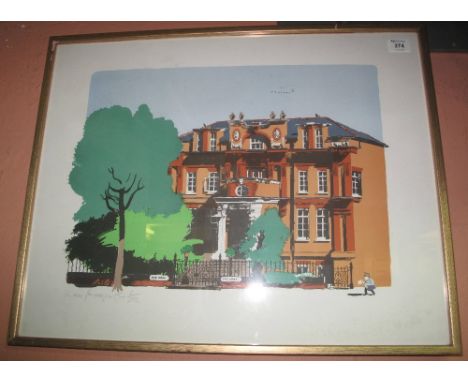 Paul Hogarth, 'The Hall', a limited edition lithograph print, 6/200, signed in pencil.  Framed and glazed.(B.P. 24% incl. VAT