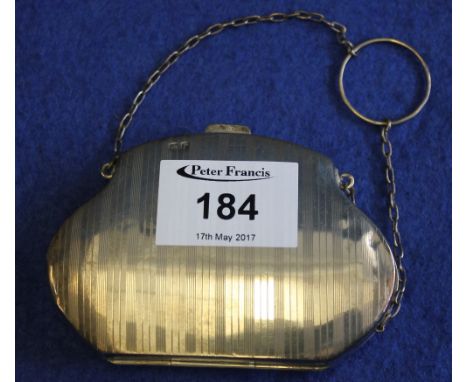 Silver engine turned lady's purse with Birmingham hallmark, 2.75oz approx.(B.P. 24% incl. VAT)