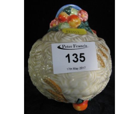 Clarice Cliff Newport Pottery 'Celtic Harvest' design lidded preserve pot.  Printed marks to base.(B.P. 24% incl. VAT) 