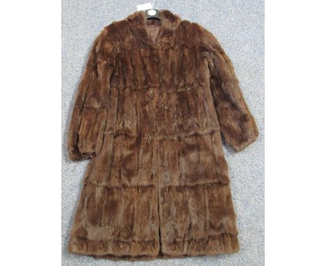 Vintage 3/4 length dark brown rabbit fur coat.(B.P. 24% incl. VAT) 