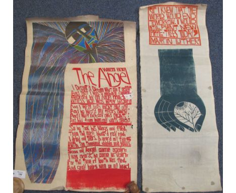 Two screen printed type posters, text: 'Martin Luther - if I knew that the world would end tomorrow I would still plant new a