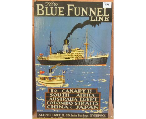 Reproduction poster 'Blue Funnel Line to Canary Islands, South Africa, Australia, Egypt, Colombo Straights, China and Japan',