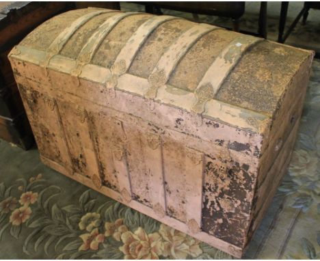 Metal banded, dome topped trunk.(B.P. 24% incl. VAT)