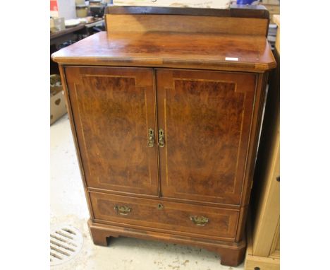 Reproduction walnut inlaid TV unit on bracket feet.(B.P. 24% incl. VAT)