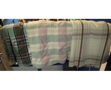 Three vintage check blankets, various colours. (3)(B.P. 24% incl. VAT)