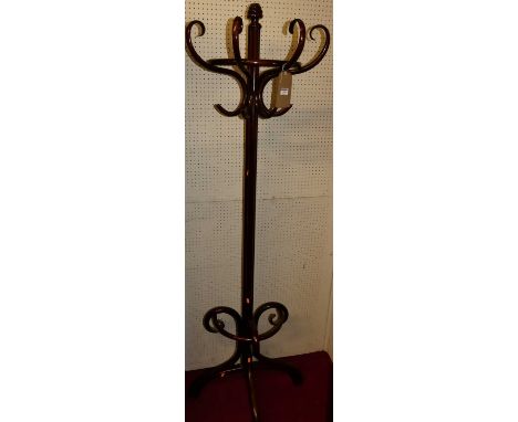 An early 20th century bentwood demi-lune hat/stick stand, height 200cm