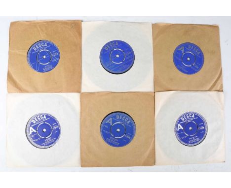 A collection of approximately seventy-three promo/demo single records, all on the Decca label, including 'Don't Think Twice, 